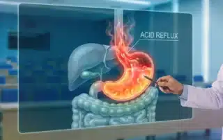 Gastroenterologist consulting with a patient about acid reflux symptoms and personalized treatment options in Gainesville Georgia